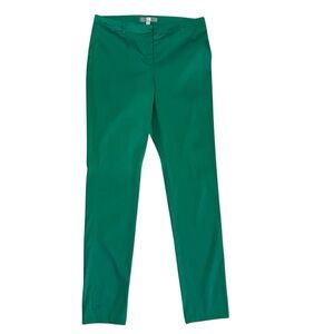 Tristan emerald green satin slim fit high rise pants Sz 10 NWOT classy stretchy
